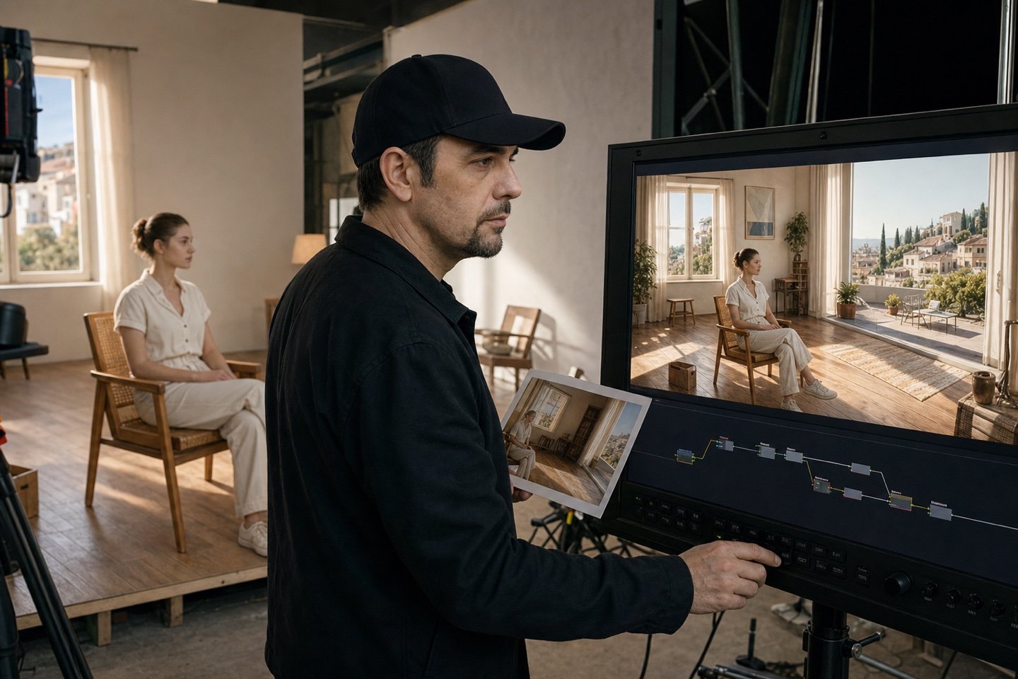 Set live action integrato con un flusso di produzione digitale